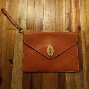 Genuine leather Fossil envelope clutch